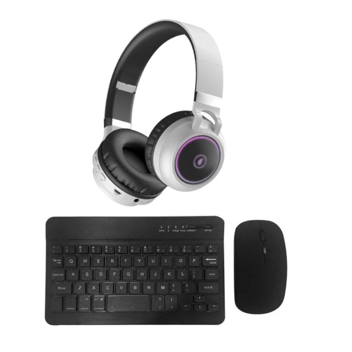 Kit Headphone DB Blanco + Teclado y Mouse Negro