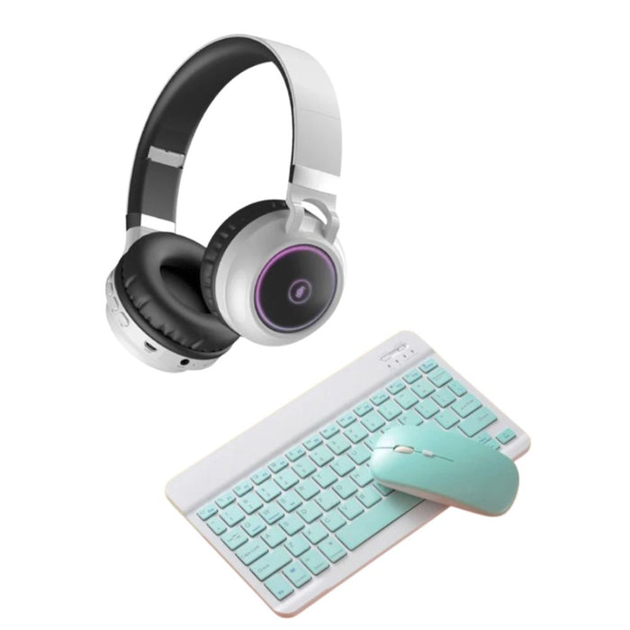 Kit Headphone DB Blanco + Teclado y Mouse Verde