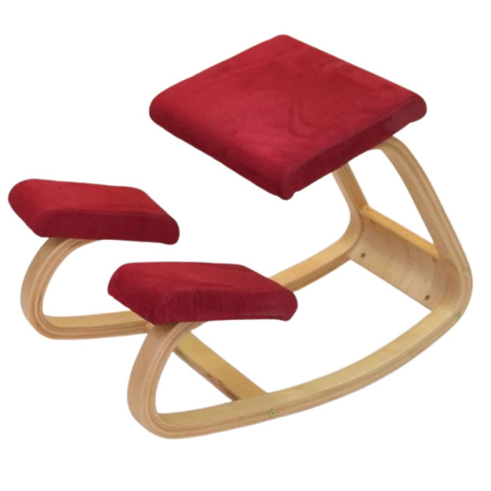 Silla ergonómica de rodilla madera bambú, Rojo