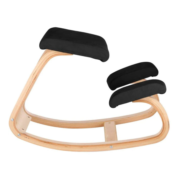 Silla ergonómica de rodilla madera bambú, Negro