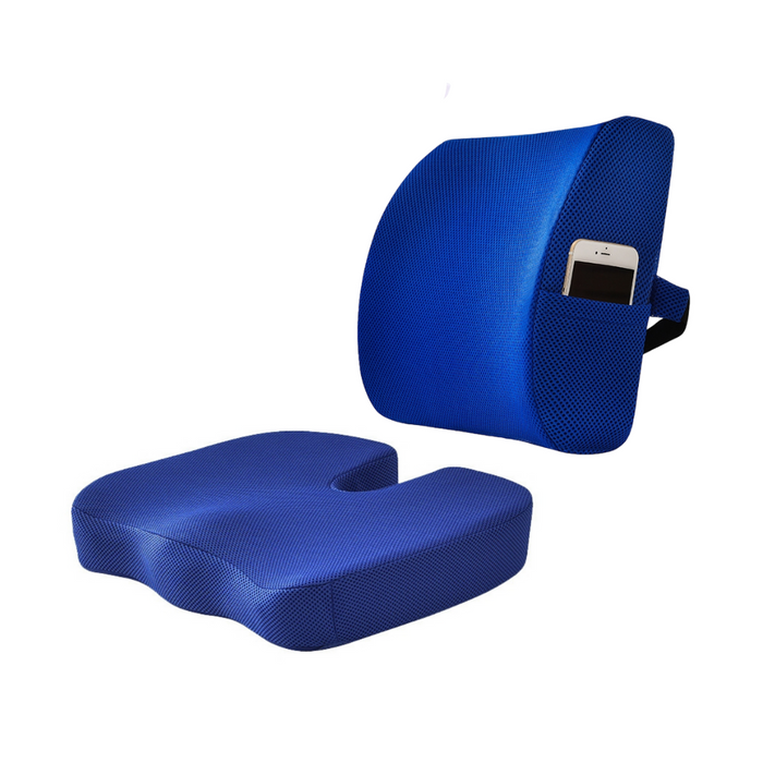 Kit respaldar cintura + asiento de GEL, Azul