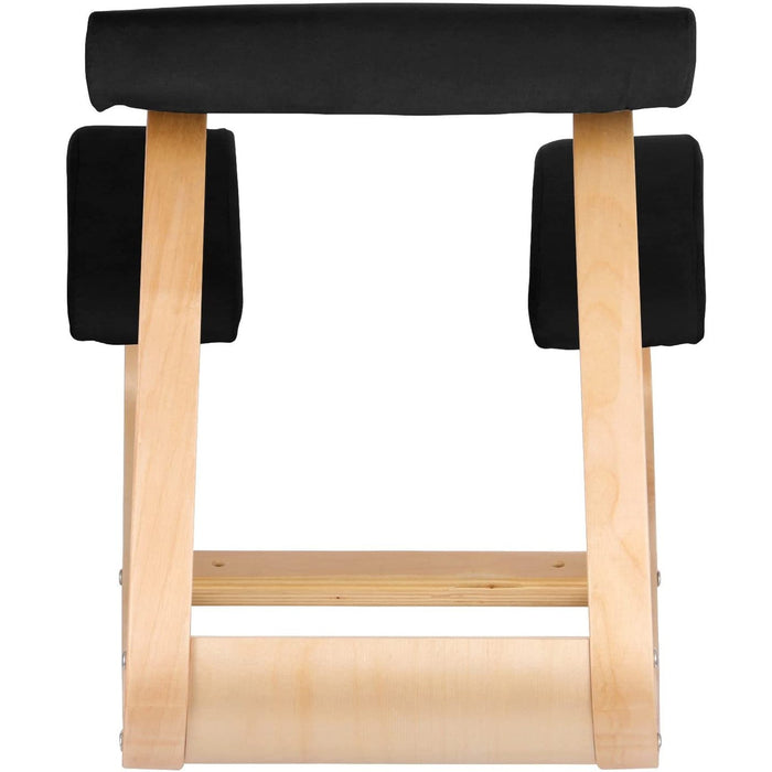 Silla ergonómica de rodilla madera bambú, Negro