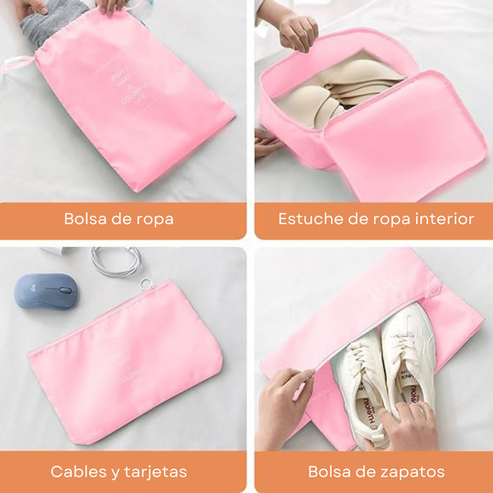 Organizadores de maleta 7 Pcs - Rosado