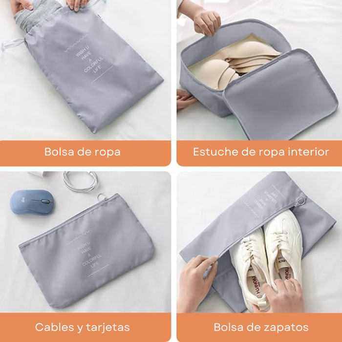 Organizadores de maleta 7 Pcs - Gris