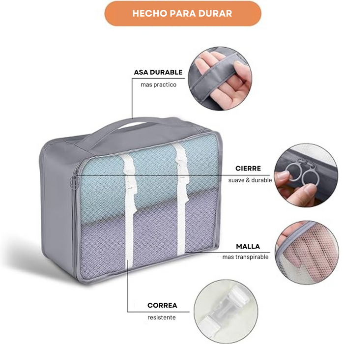 Organizadores de maleta 7 Pcs - Gris