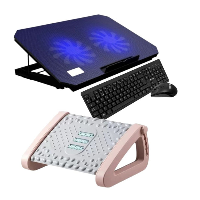 Pack Ergonomía Completa - Negro / Rosa Gris