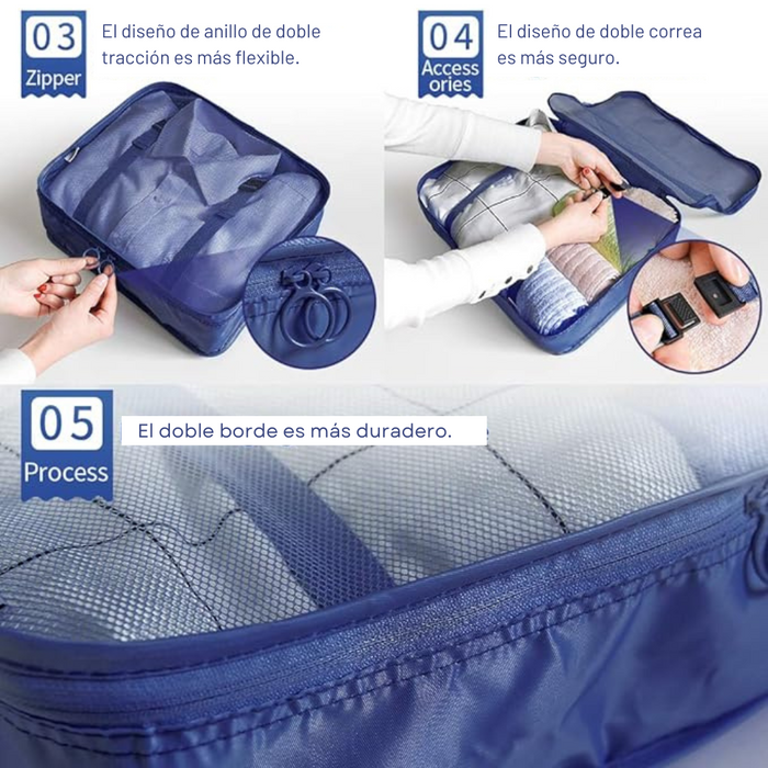 Organizadores de maleta 7 Pcs - Azul