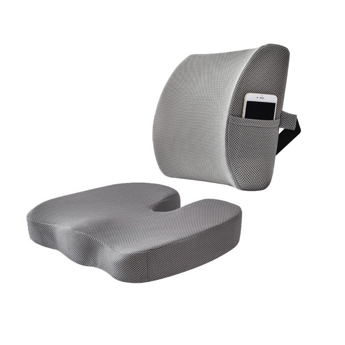 Kit respaldar cintura + asiento de GEL, Gris