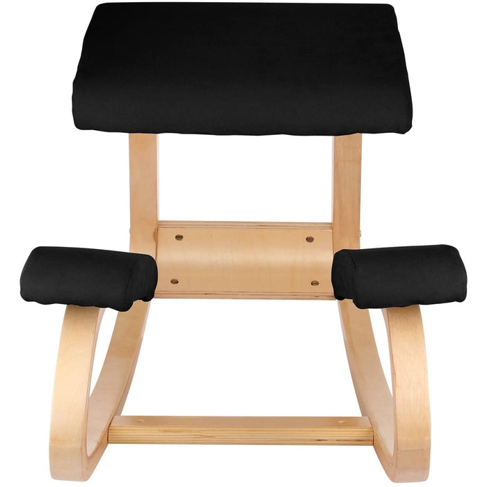 Silla ergonómica de rodilla madera bambú, Negro