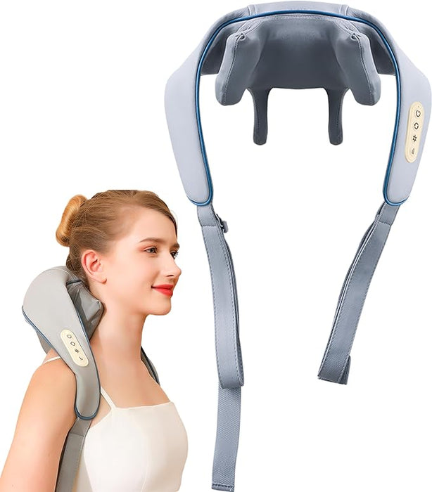 Masajeador eléctrico para cuello y hombros Masajeador Shiatsu, gris