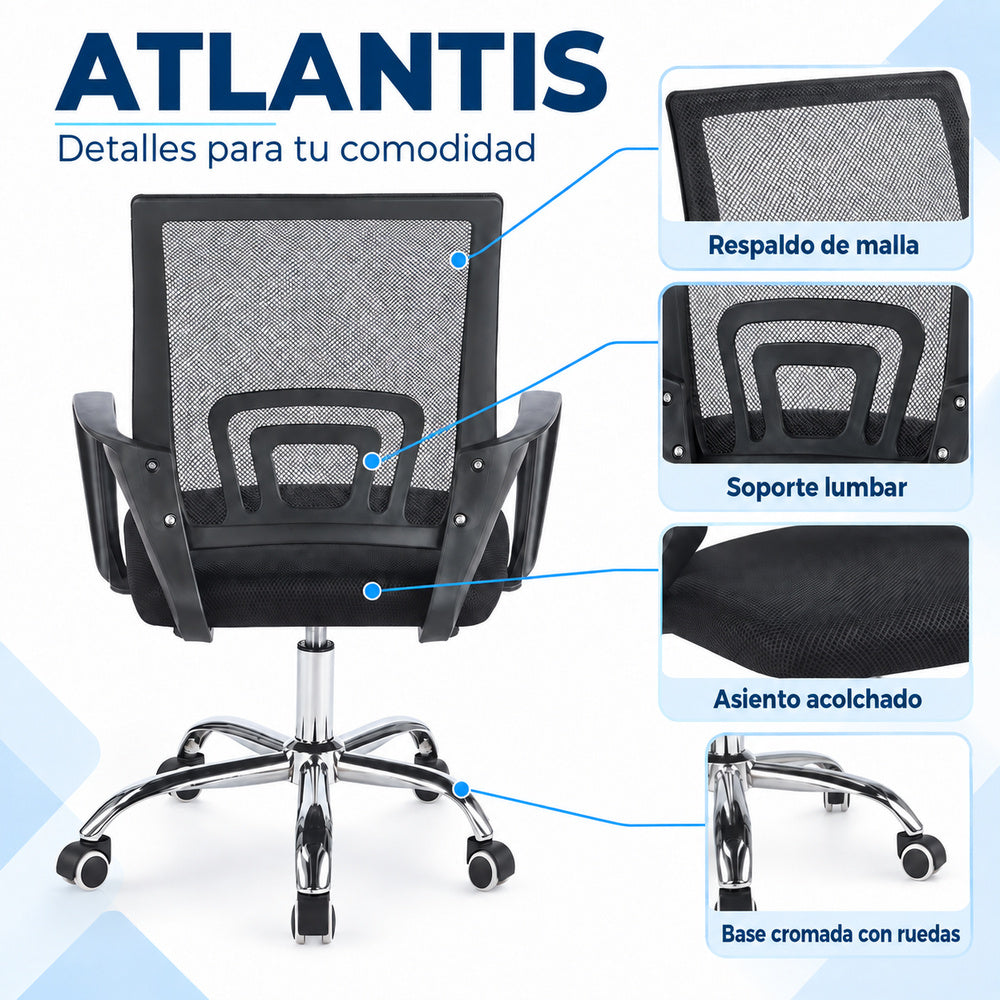 Silla de Oficina Atlantis - Negro