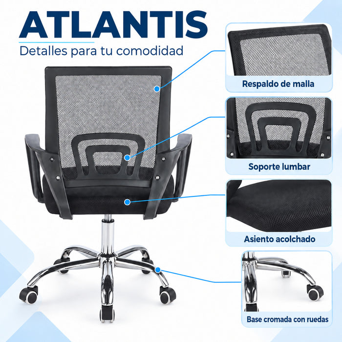Silla de Oficina Atlantis - Negro