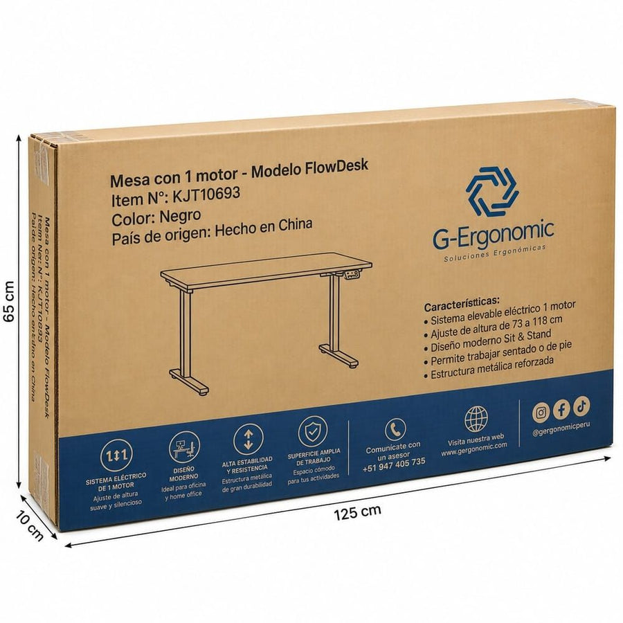 Caja de mesa regulable FlowDesk G-ergonomic