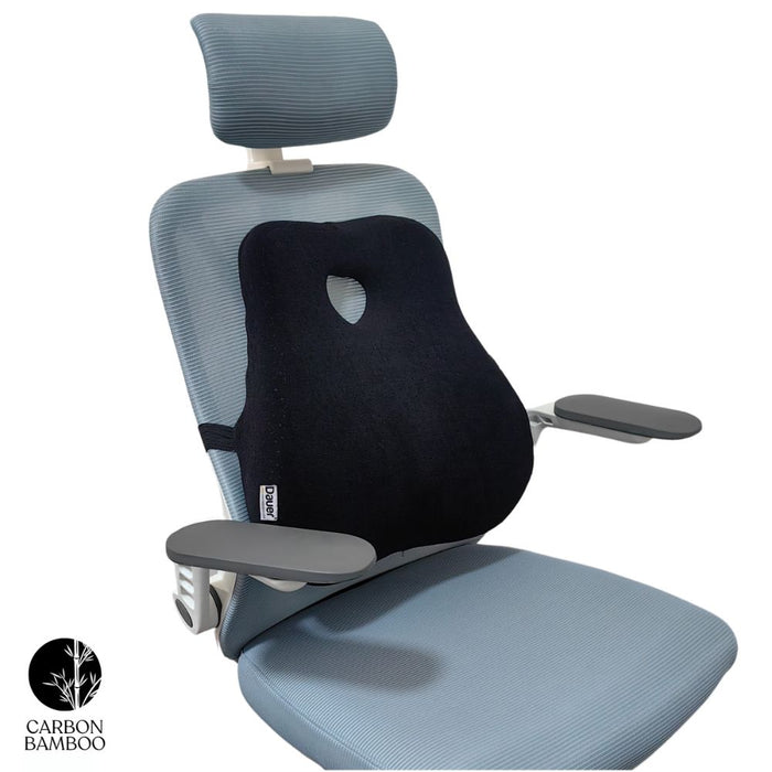 Cojín Lumbar 3D Carbón de Bambú - Negro