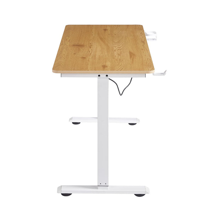 Escritorio Ajustable Electrico FlowDesk  - 1 Motor /Roble beige y blanco