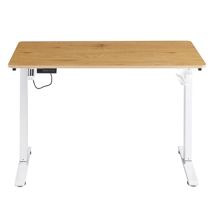 Escritorio Ajustable Electrico FlowDesk  - 1 Motor /Roble beige y blanco