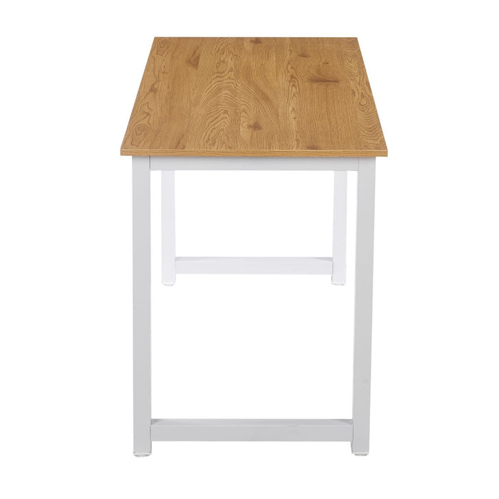 Escritorio Fijo de Melamina Essential - Roble beige y blanco
