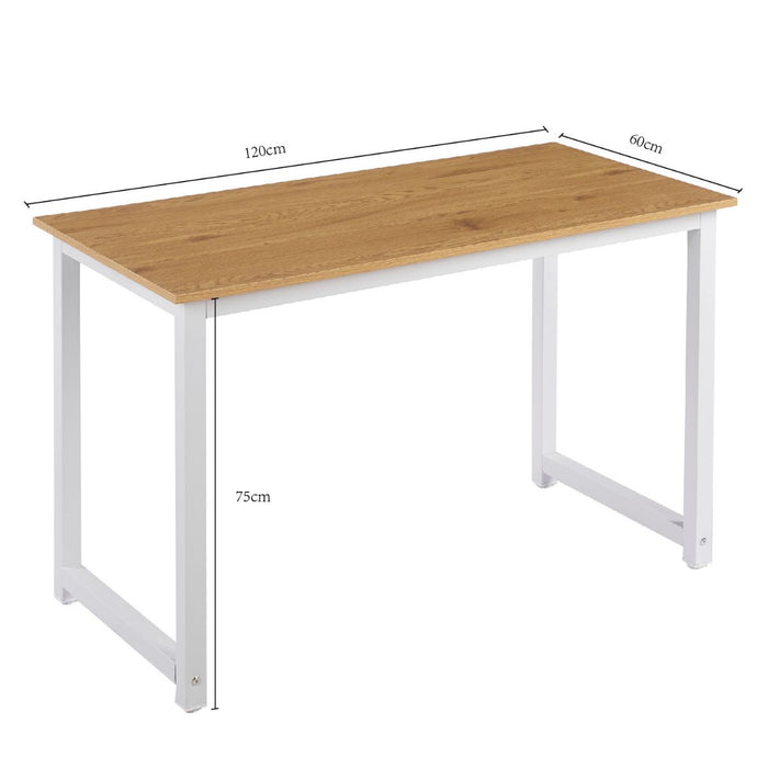 Escritorio Fijo de Melamina Essential - Roble beige y blanco