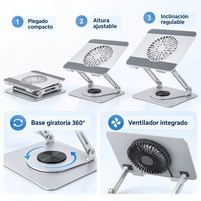 Soporte Laptop Giratorio Aluminio G-ergonomic G-500