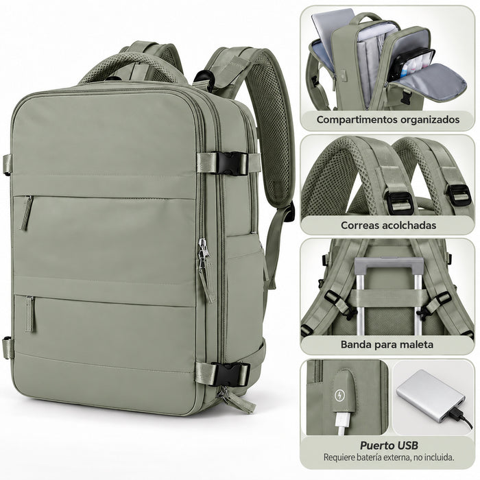 Mochila Viajera para Cabina Premium Verde Militar