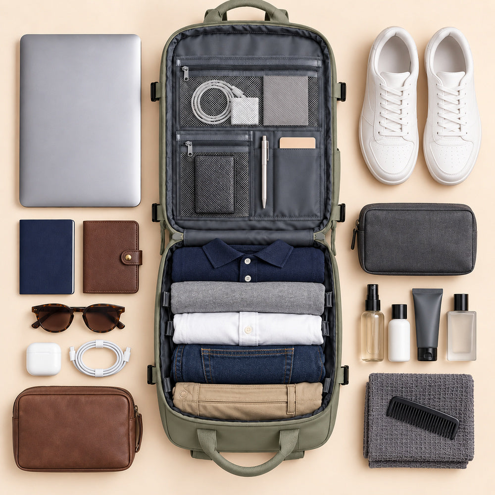 Mochila Viajera para Cabina Premium Verde Militar