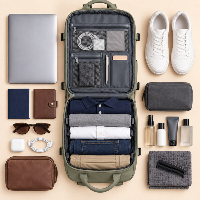 Mochila Viajera para Cabina Premium Verde Militar