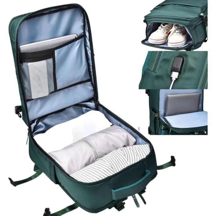 Mochila Viajera Basica Verde Esmeralda