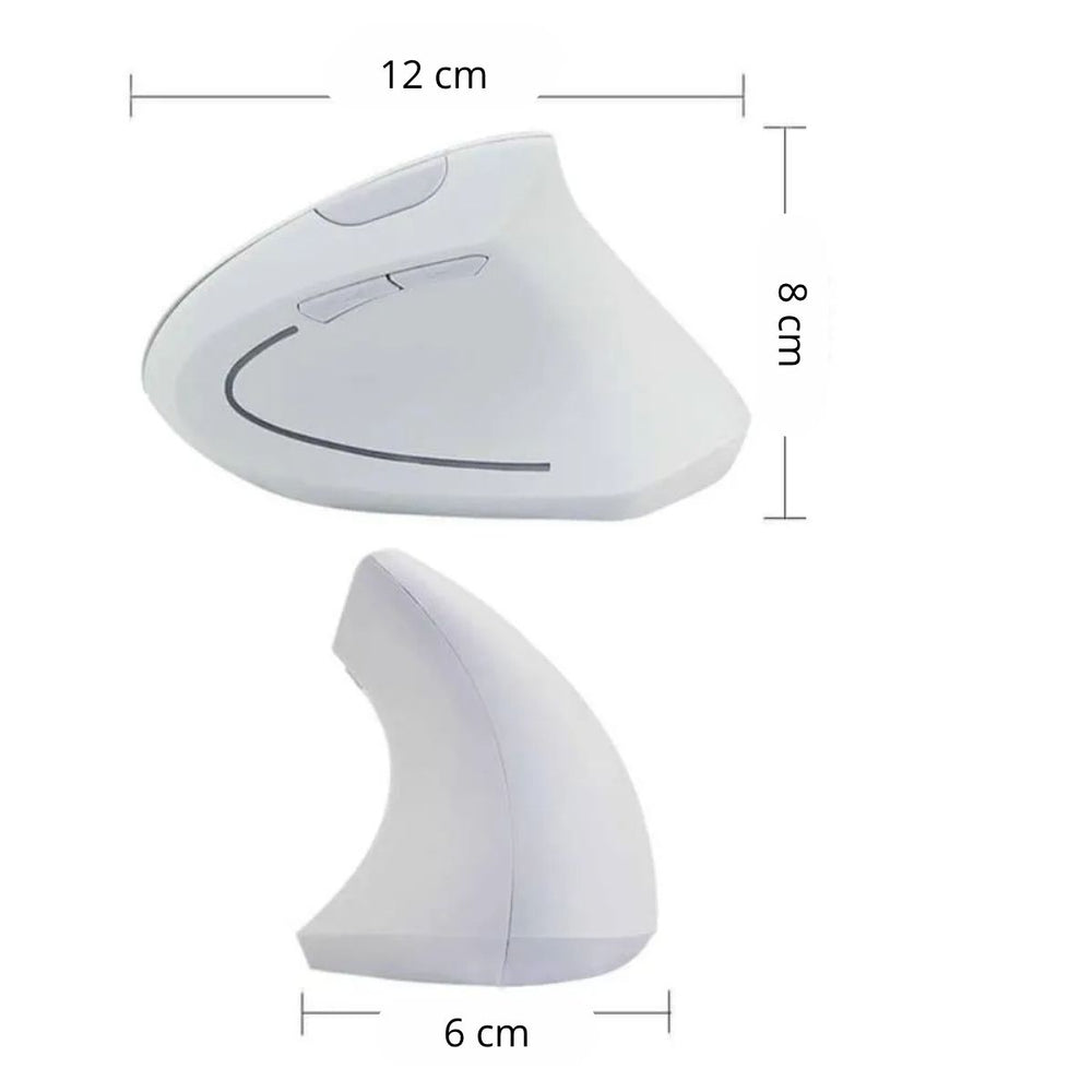 Mouse inalámbrico Ratón óptico vertical Blanco