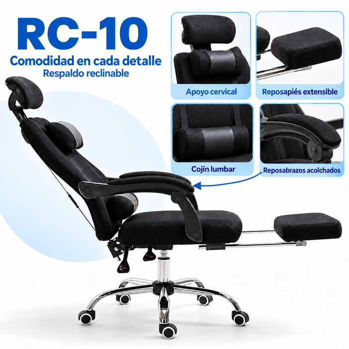 Silla de oficina RC-10-1 NEGRA