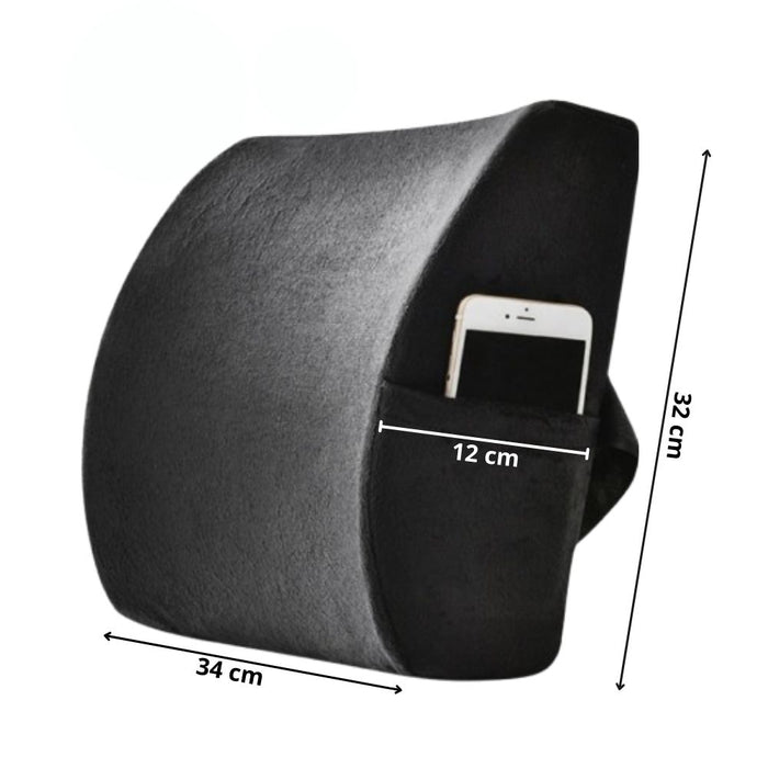 Respaldar Cintura Cuadrado Velvet, Negro