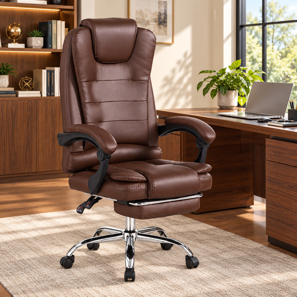 Silla Gerencial Ergonómica Relax Pro 8 Vibromasajes - Café