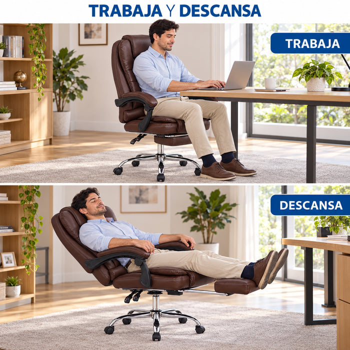 Silla Gerencial Ergonómica Relax Pro 8 Vibromasajes - Café