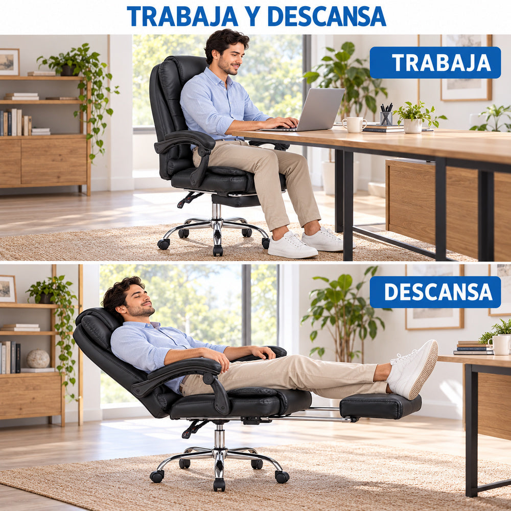 Silla Gerencial Ergonómica Relax Pro 8 Vibromasajes - Negro