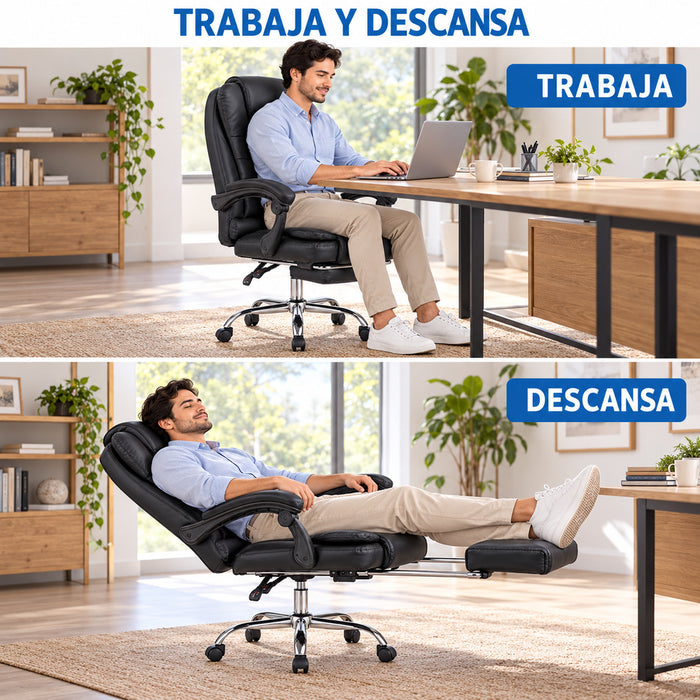 Silla Gerencial Ergonómica Relax Pro 8 Vibromasajes - Negro