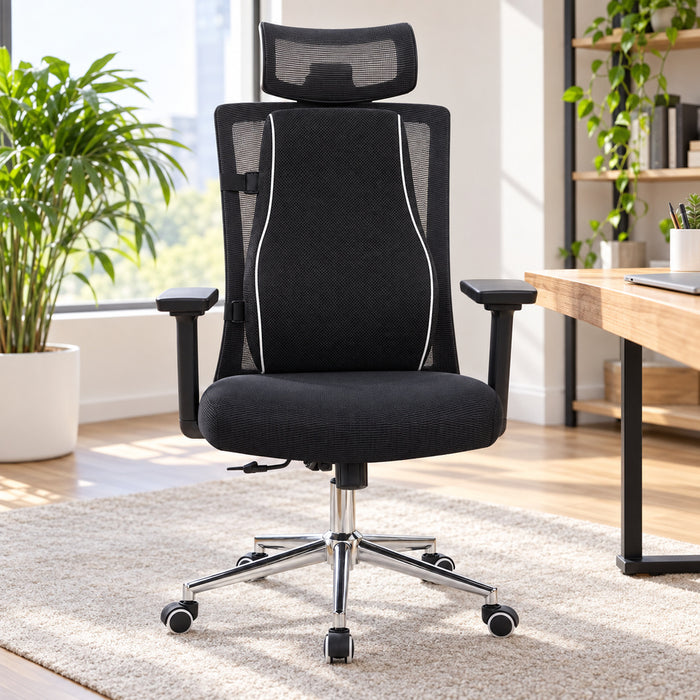 Cojín de Respaldo Ergonómico con Gel N100 – Negro