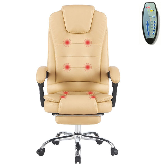 Silla Gerencial Ergonómica Relax Pro 8 Vibromasajes - Beige