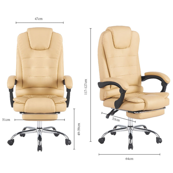 Silla Gerencial Ergonómica Relax Pro 8 Vibromasajes - Beige