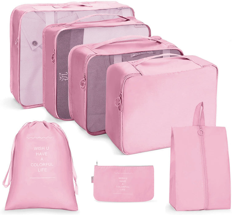 Organizadores de maleta 7 Pcs - Rosado