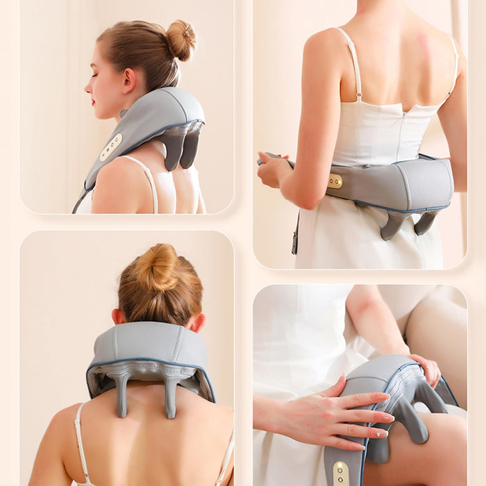 Masajeador eléctrico para cuello y hombros Masajeador Shiatsu, gris