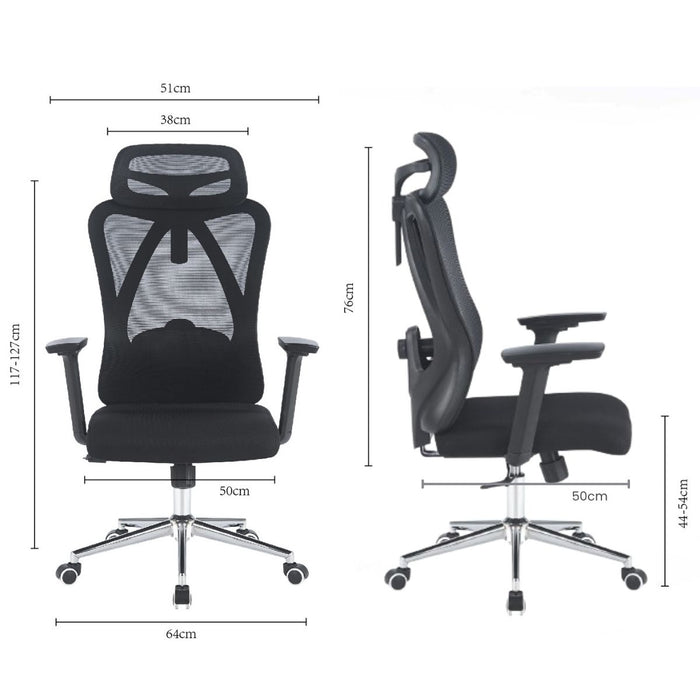 Silla Gerencial Ergonómica Vector  - Negro