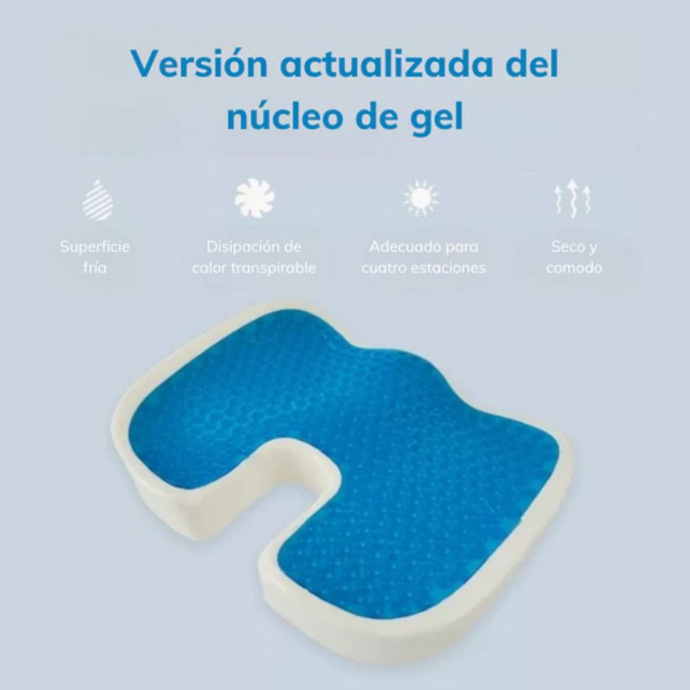 Cojín de Asiento con Gel Ergonómico – Negro