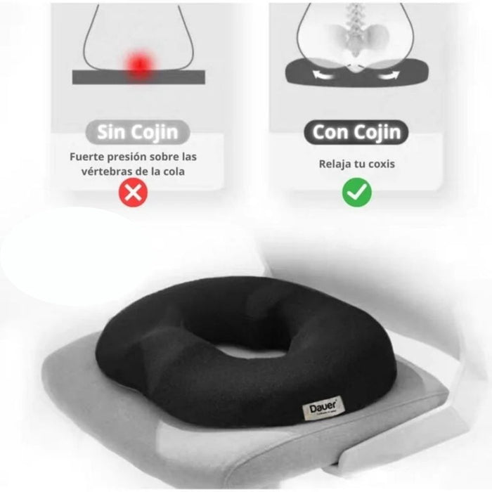 Cojín Anti-hemorroides Carbón de Bambú , Gel - Negro
