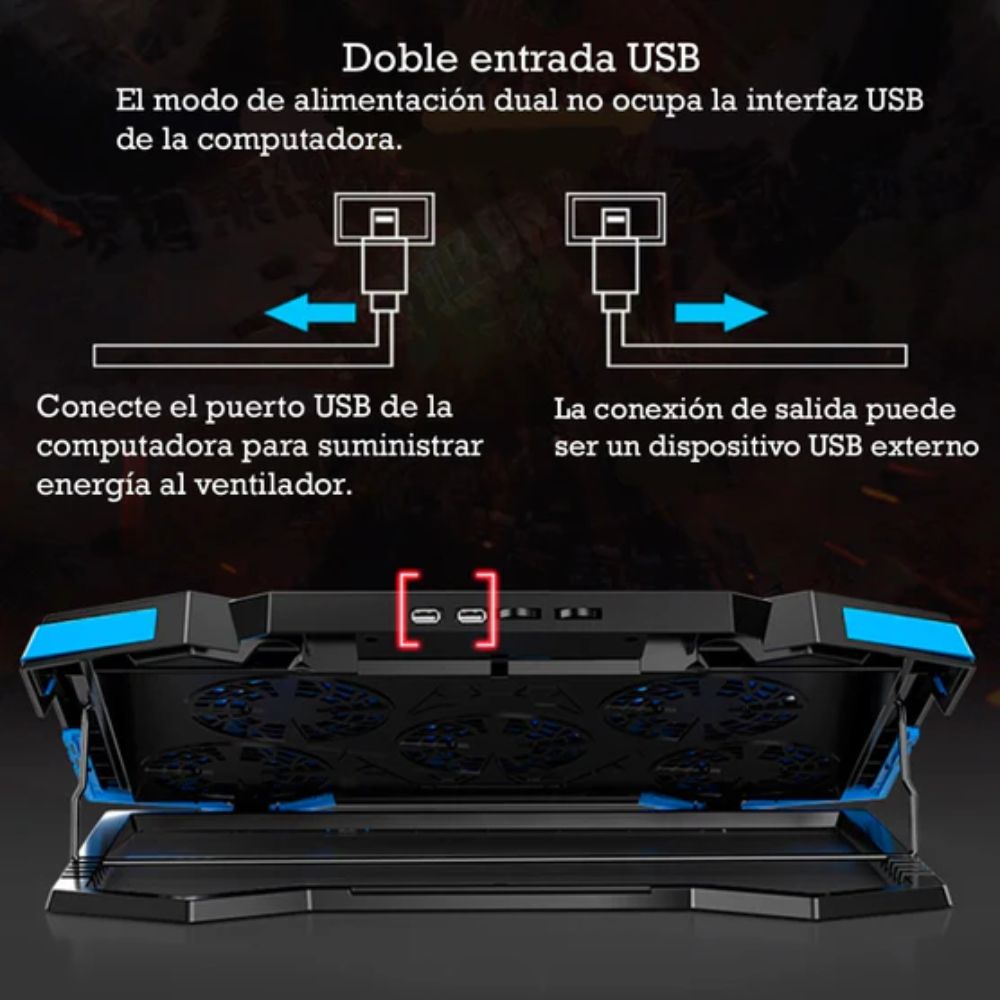 Cooler para Laptop Nuoxi Iceman 1 GAMER Azul