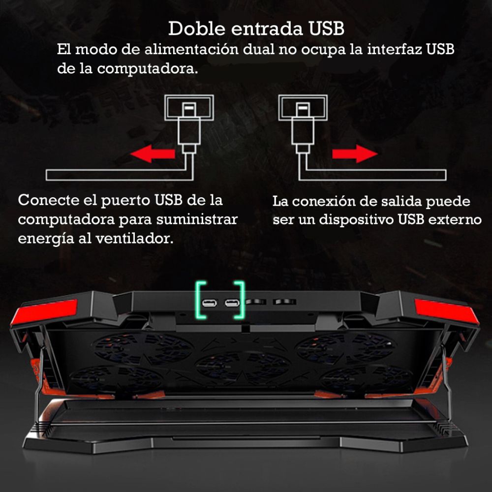 Cooler para Laptop Nuoxi Iceman 1 GAMER  Rojo