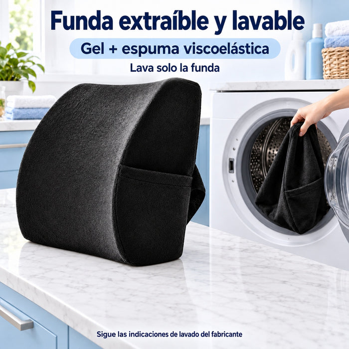 Respaldar Cintura Cuadrado Velvet, Negro