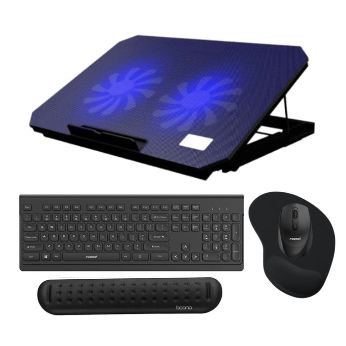 Kit Cooler Nuoxi S200 + Teclado/Mouse FOREV+ Almohadilla + Mouse Pad - Negro