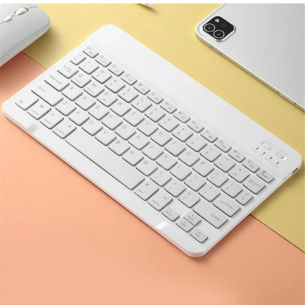 Teclado y mouse Bluetooth ultra fino Blanco