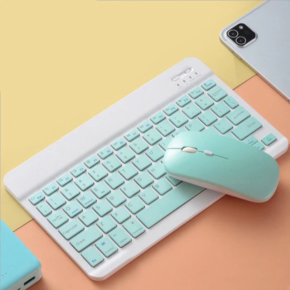 Teclado y mouse Bluetooth ultra fino Verde