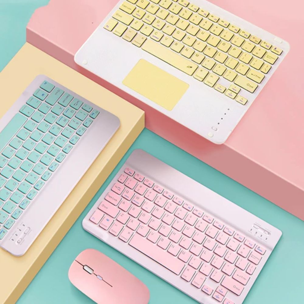 Teclado y mouse Bluetooth ultra fino Verde