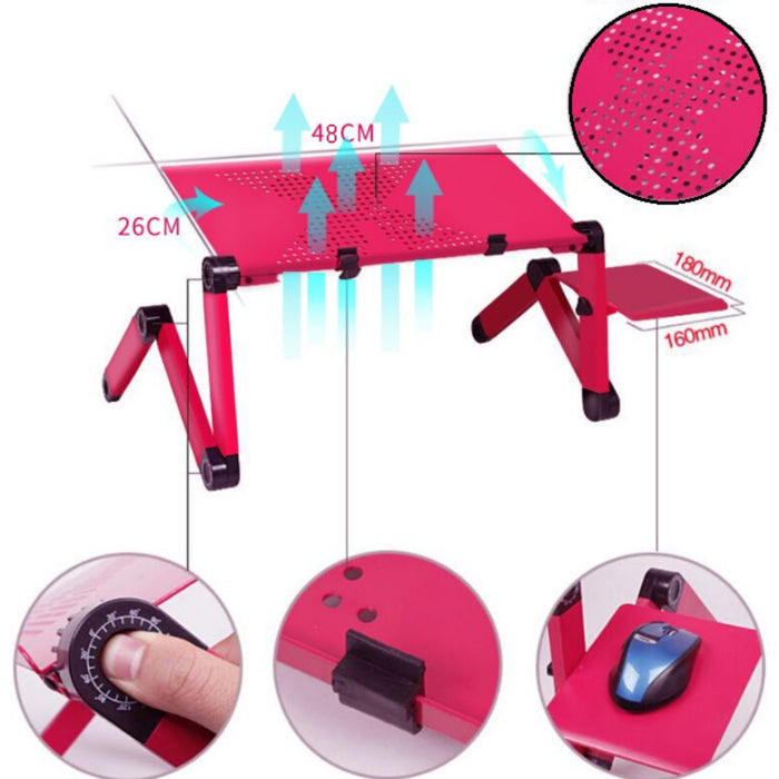 Smart Table - Mesa Cooler Plegable con posa mouse - Fucsia